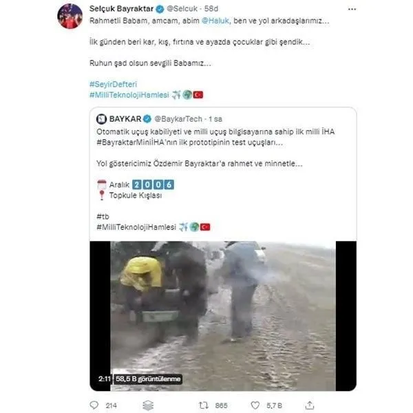 BAYKAR o görüntüleri duygu dolu notla paylaştı! İlk milli İHA işte böyle uçmuştu-4