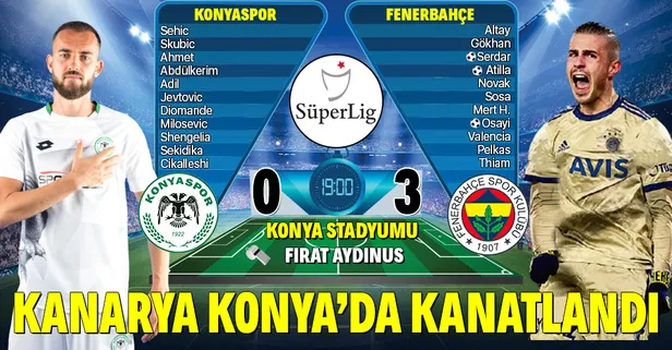 Fenerbahçe, Konya deplasmanında 3 attı 3 aldı (Konyaspor 0-3 Fenerbahçe MAÇ SONU ÖZET)