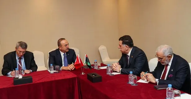 Bakan Mevlüt Çavuşoğlu, Libya Başkanlık Konseyi Başkanı El-Sarraj ile görüştü
