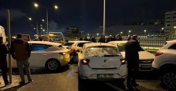 Erzurum’da buzlanma faciası! 48 aracın karıştığı 17 ayrı kazada 12 kişi yaralandı