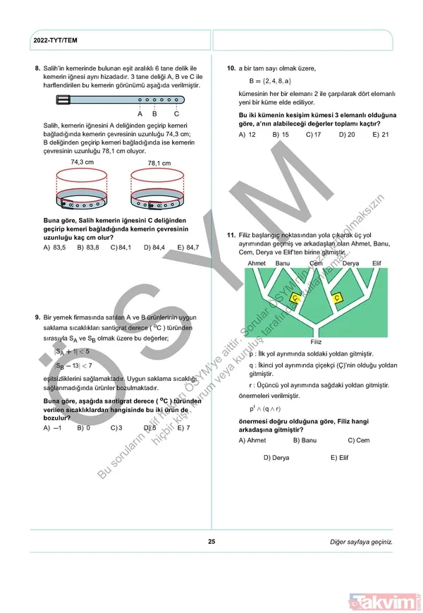 YKS TYT FUL A-B-C-D kitapçığı soru ve cevap anahtarı! 2022 YKS TYT SORU VE CEVAPLARI PDF İNDİR! osym.gov.tr YKS TYT Türkçe, Sosyal Bilimler, Matematik, Fen, Coğrafya, Din cevap anahtarı! - 27