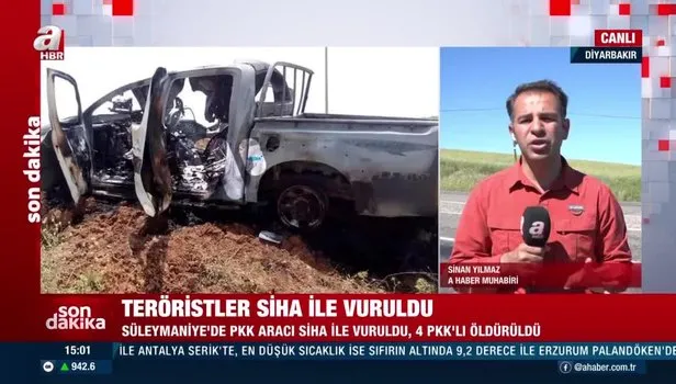 Son dakika: Süleymaniye'de PKK/YPG'li teröristlerin aracı SİHA ile vuruldu 4 PKK'lı öldürüldü