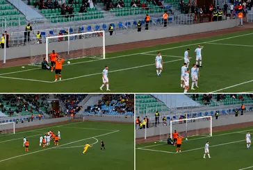 Kritik deplasmanda sıra dışı bir gol! Kaleci efsane isme özendi ve ağları sarstı