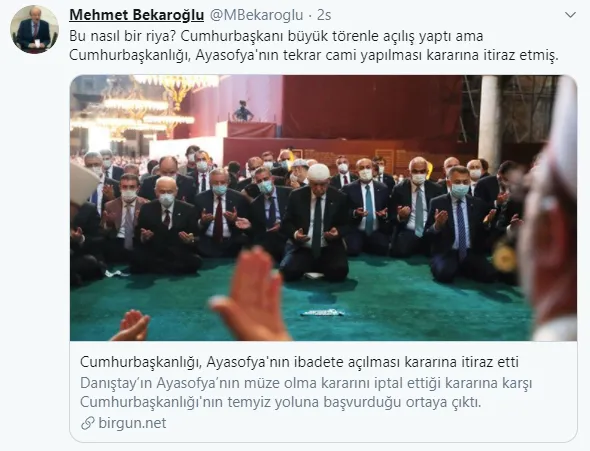ODA TV, TELE1, Halk TV ve Birgün gazetesinin Ayasofya yalanı ortaya çıktı! CHP yandaşı çamur medyasının yalanını Cumhurbaşkanlığı ifşa etti-7