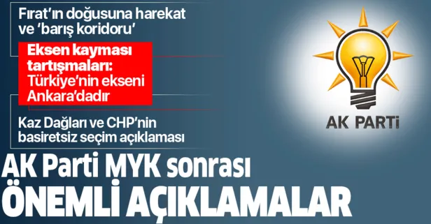 Son dakika: AK Parti MYK toplantısından önemli açıklamalar