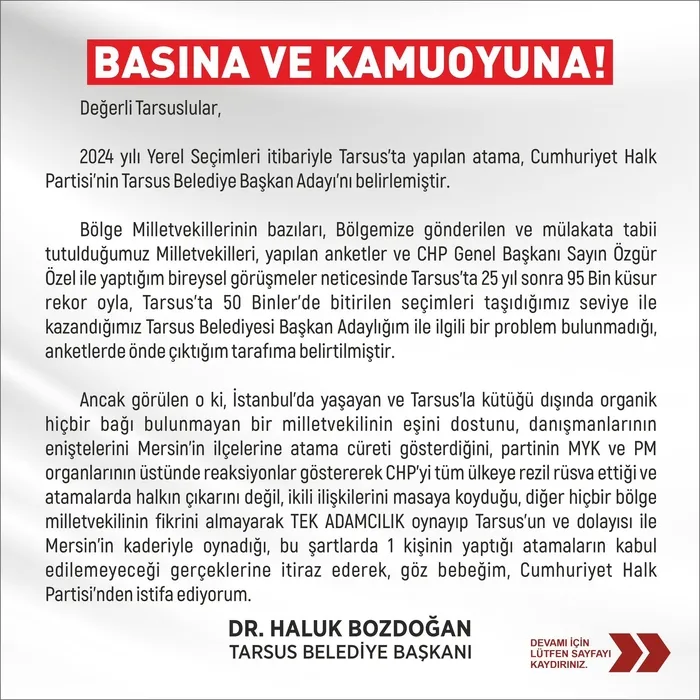 chpli-tarsus-belediye-baskani-haluk-bozdogan-partisinden-istifa-etti-chpyi-tum-ulkeye-rezil-rusva-etti-1704993060048.jpeg CHP'li Tarsus Belediye Başkanı Haluk Bozdoğan partisinden istifa etti! Özgür Özel'i bombaladı: CHP'yi tüm ülkeye rezil rüsva etti-4