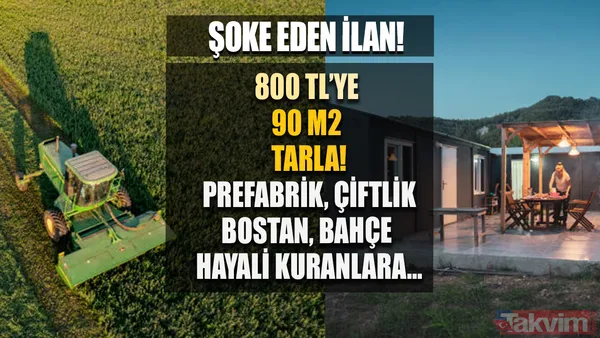 Prefabrik ev, hobi bahçesi, bağ, çiftlik,bostan hayali kuranlara... 800 TL'ye 90 m2 tarla! Yanlış duymadınız! Yarım depo benzin fiyatına toprak alın! - 1