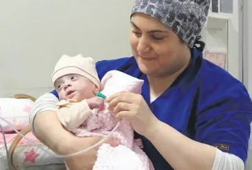6 ay sonunda sağlıklı yaşama dönen Hayat bebek