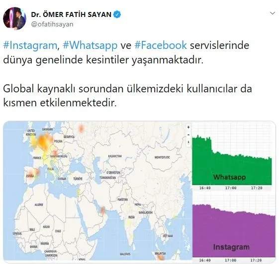 Instagram, Whatsapp ve Facebook çöktü mü? Bakanlık açıkladı-1