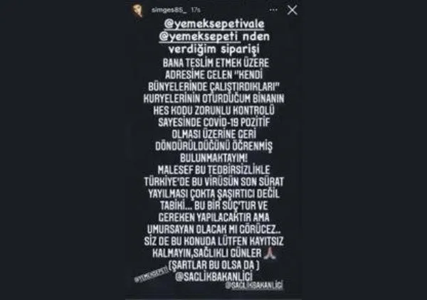 SON DAKİKA: Sosyetik isim Simge Sütşurup yemek sipariş etti koronavirüs geldi! Gerçekleri HES kodu ortaya çıkardı-2