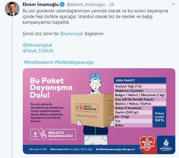 CHP'li İBB Başkanı Ekrem İmamoğlu'ndan gıda paketine "fırsatçı" tarifesi!-1
