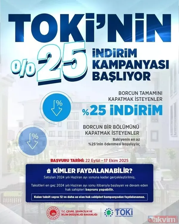 Toki %25 İndirim Kampanyası Nedir? İki Farklı Fırsat Sunuluyor Bu Yılki Kampanya, Vatandaşların Finansal Durumlarına Göre Esnek Çözümler Sunan İki Ana Seçenek...