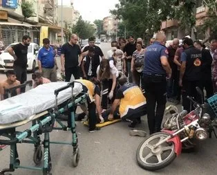 Alkollü motosiklet sürücüsü yayaya çarptı