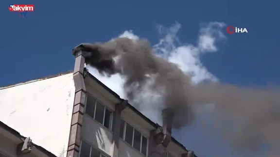 Erzurum'da korkutan baca yangını!