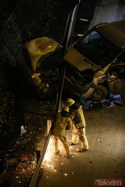 İstanbul’da korkunç kaza! Kontrolden çıkan araçlar demir bariyerin altına girdi