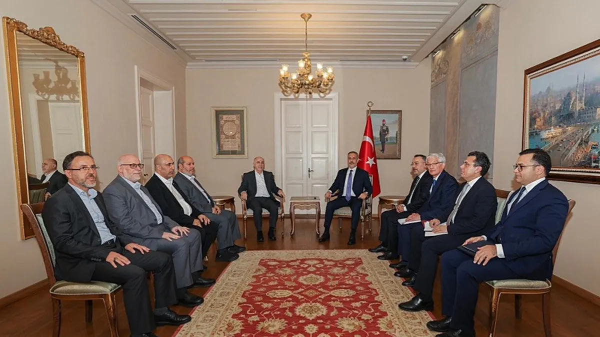 Türkiye'nin Filistin davasına desteği sürecek! Dışişleri Bakanı Hakan Fidan Hamas heyetiyle bir araya geldi