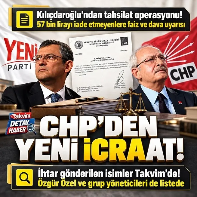 CHP’nin aidat paralarını geri istediği isimler belli oldu: Özgür Özel ve Ali Mahir Başarır da listede