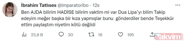 İbrahim Tatlıses Dua Lipa'nın photoshoplu pozuna yazdığı yorumla ti'ye alınmıştı! İmparator'dan olay kareyle ilgili açıklama: