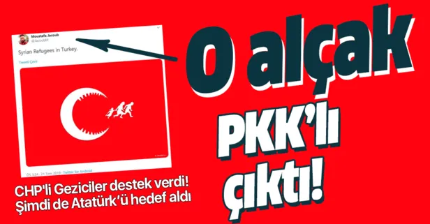 CHP’li Geziciler destek vermişti! Türk bayrağına hakaret eden Moustafa Jacoub isimli alçak PKK’lı çıktı