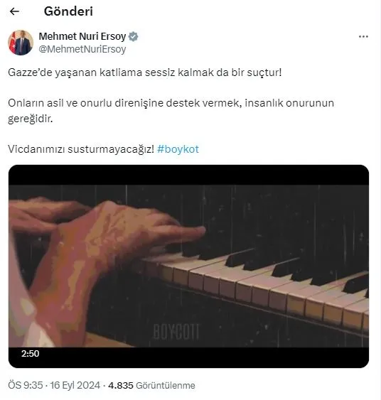 Başkan Erdoğan'dan "boykot" şarkısı paylaşımı: Tüm imkanlarla Gazze’nin yanındayız | İşte sözleri...-9