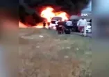Yolcu otobüsü alev alev yandı