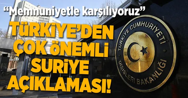 Türkiye'den flaş Suriye açıklaması!