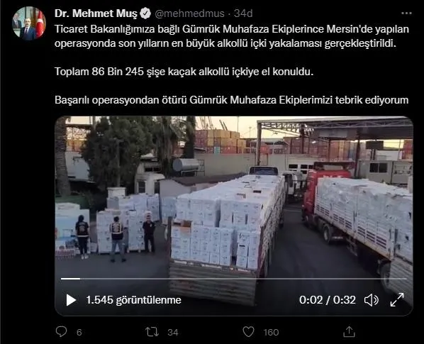 Son dakika: Ticaret Bakanı Mehmet Muş açıkladı: Son yılların en büyük sahte alkol operasyonu! Tam 86 bin 245 şişe-1