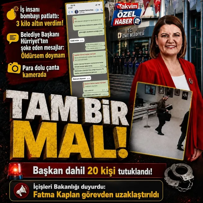 CHP’li İzmit Belediyesi’nde rüşvet soruşturması: Tutuklanan Fatma Kaplan Hürriyet geçici olarak görevden uzaklaştırıldı