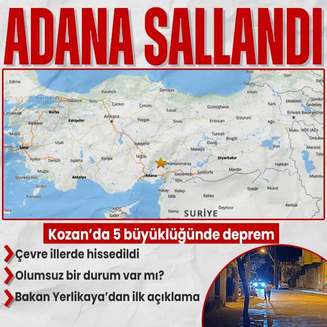 AFAD, Adana’da 5 büyüklüğünde deprem meydana geldiğini duyurdu!
