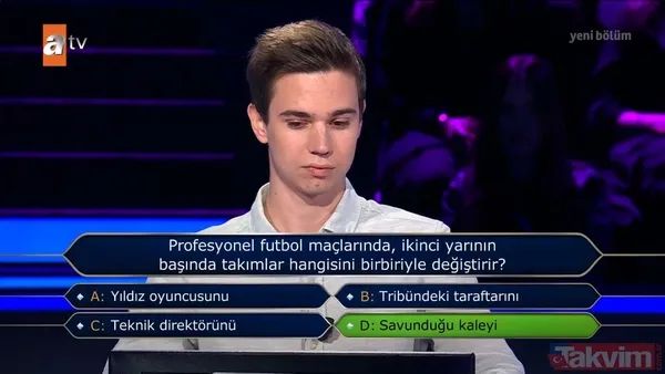 Kim Milyoner Olmak İster'de Fenerbahçe sorusu! Tuttuğu takımın rengini bilemedi veda etti! Kenan İmirzalıoğlu: 'Galatasaray mı sandın?' - 19