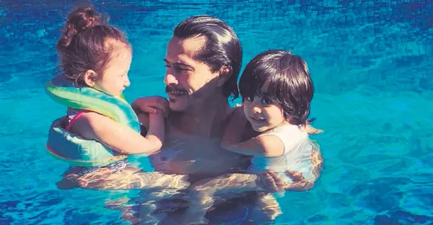 İsmail Hacıoğlu'ndan kızı Yemin ile havuz keyfi