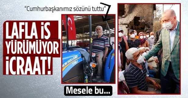 Başkan Erdoğan söz vermişti! ’Benim varım yoğum o traktördü’ diyen Mithat Akça’ya yanan traktörünün yerine yenisi gönderildi!