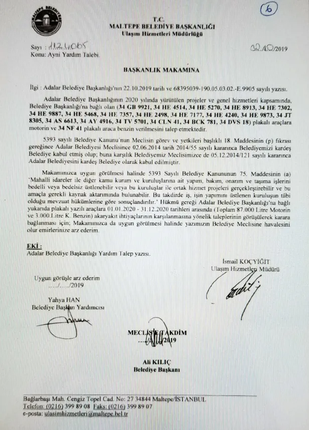 CHP'li Maltepe Belediyesi'nden CHP’li Adalar Belediyesi'ne yüzbinlerce liralık kıyak-1