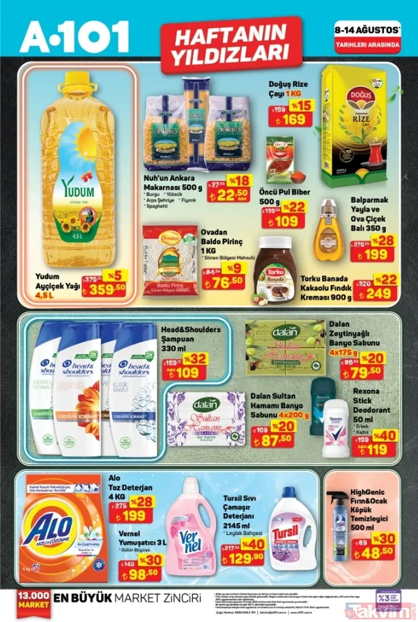 A101 8-14 Ağustos indirim rüzgarı! Çay, yoğurt, peynir, deterjan ve daha fazlasında kaçırılmayacak fırsatlar… Kampanyalı ürünler listesi - 2