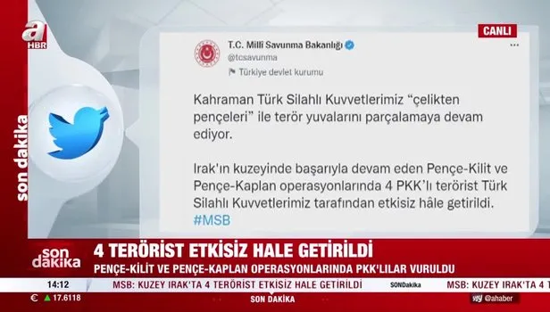 Terör örgütü PKK'ya bir darbe daha: 4 terörist etkisiz hale getirildi