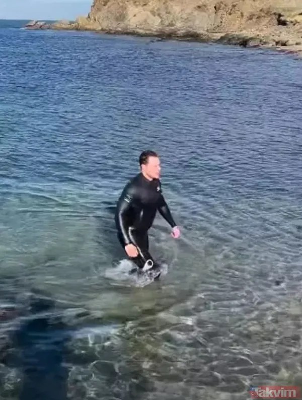 Burak Çelik soğuğa aldırış etmeden aralık ayında denize girdi! İşte o anlar... - 5