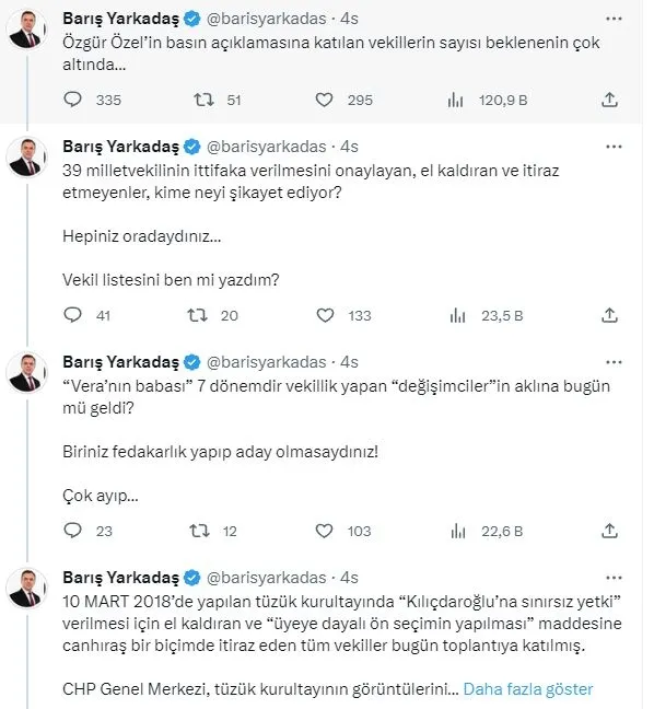 Son dakika: Özgür Özel'in adaylık açıklaması Kılıçdaroğlu yandaşı Barış Yarkadaşı çileden çıkarttı: Hepiniz oradaydınız!-4