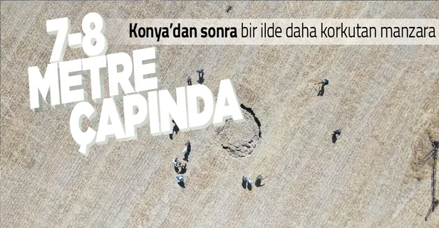 Konya'dan sonra şimdi de Ankara! 7-8 metre çapında obruk oluştu