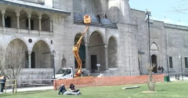 Süleymaniye Camii’nde onarım çalışmaları başladı