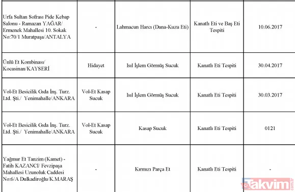 Bakanlık tek tek ifşa etti! Sultanahmet Köftecisi ve birçok firma vatandaşa eşek eti yedirmiş! - 41