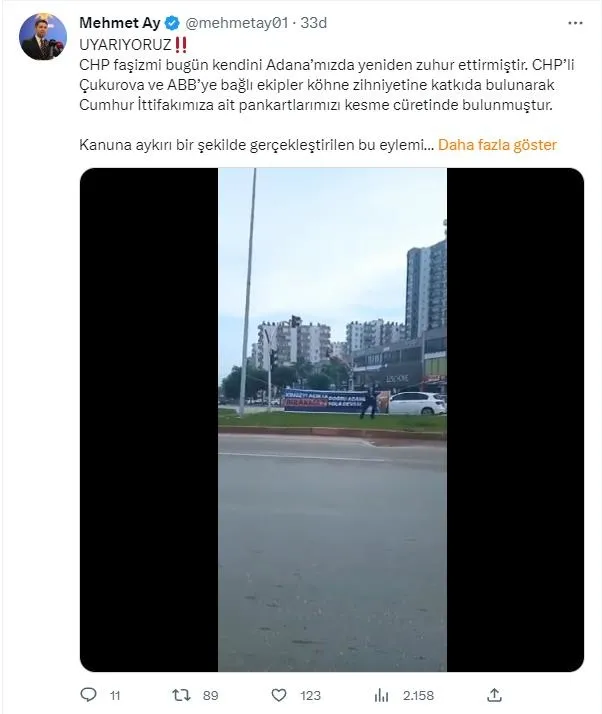 1684601366021.jpeg CHP'nin rezilliği 'afiş'e oldu! Adana'da Cumhur İttifakı'nın pankartlarını keserek indirdiler: AK Parti'den sert tepki-4