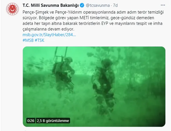 Son dakika: MSB duyurdu! Terör temizliğine tam gaz devam!-1