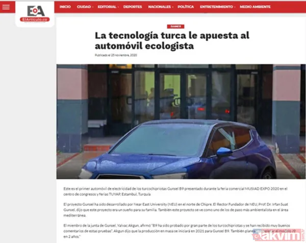 Kuzey Kıbrıs Türk Cumhuriyeti'nin yerli otomobili GÜNSEL dünya basınında büyük övgü topladı - 9