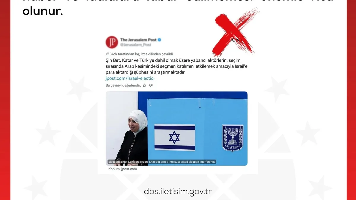 DMM'den "Türkiye İsrail seçimlerine müdahale ediyor" iddiasına yalanlama
