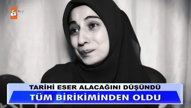 ''Tarihi eser dolandırıcılığı'' Müge Anlı'da gözyaşlarına boğuldu! Emine Karayılan kocasından hem parasından oldu