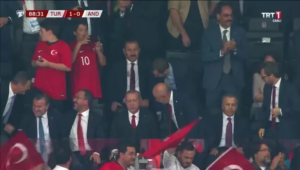 Başkan Erdoğan gole böyle sevindi! Türkiye - Andorra...