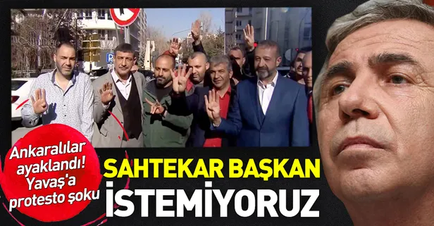 Mansur Yavaş'a YSK önünde sahte senet protestosu: Sahtekar başkan istemiyoruz