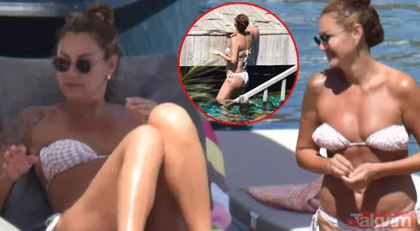 Pınar Altuğ cesur bikinisiyle sere serpe yakalandı gün boyu güneşlendi! Bir ara denize girmek için kalktı 20'likleri çatlattı - 8