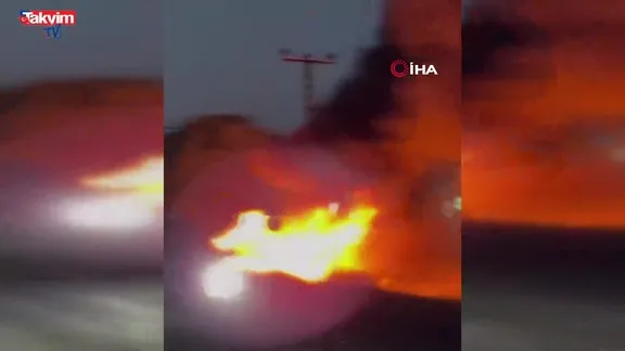 Ağrı'da kaza sonrası otomobil alev aldı!