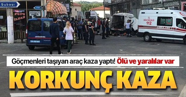 Son dakika: Edirne’de düzensiz göçmenleri taşıyan araç kaza yaptı! Ölü ve yaralılar var